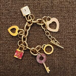 Victoria's Secret Gold and Red Charm Bracelet
